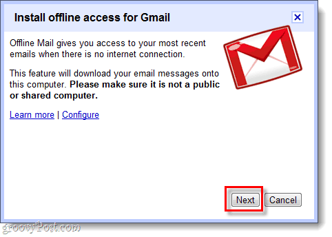 installa l'accesso offline per Gmail