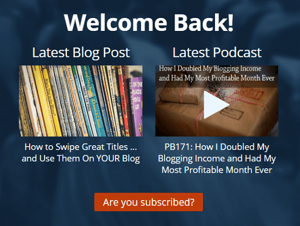 ProBlogger ricorda il ritorno dei visitatori al loro blog.