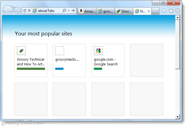 screenshot del candidato alla versione di Internet Explorer 9