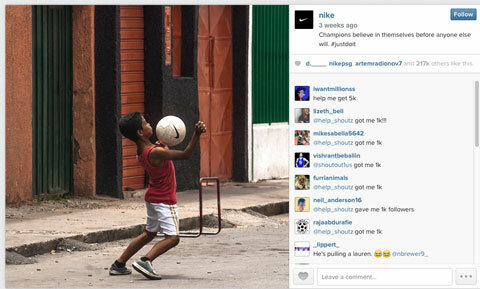 immagine instagram della coppa del mondo nike con hashtag #justdoit