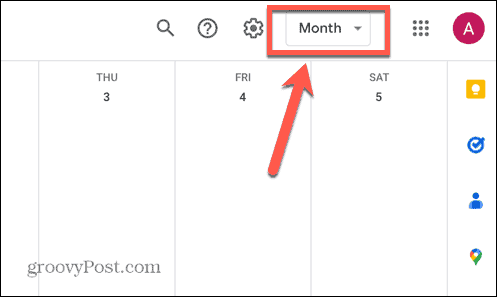 opzioni di visualizzazione del calendario di google