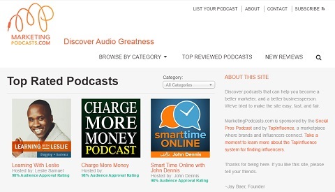 MarketingPodcasts.com è il primo e unico motore di ricerca per podcast.