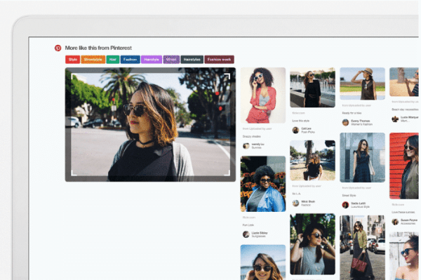 Pinterest ha integrato la sua tecnologia di ricerca visiva nell'estensione del browser Pinterest per Chrome.
