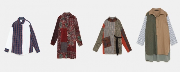 Dettaglio patchwork nella moda invernale della stagione
