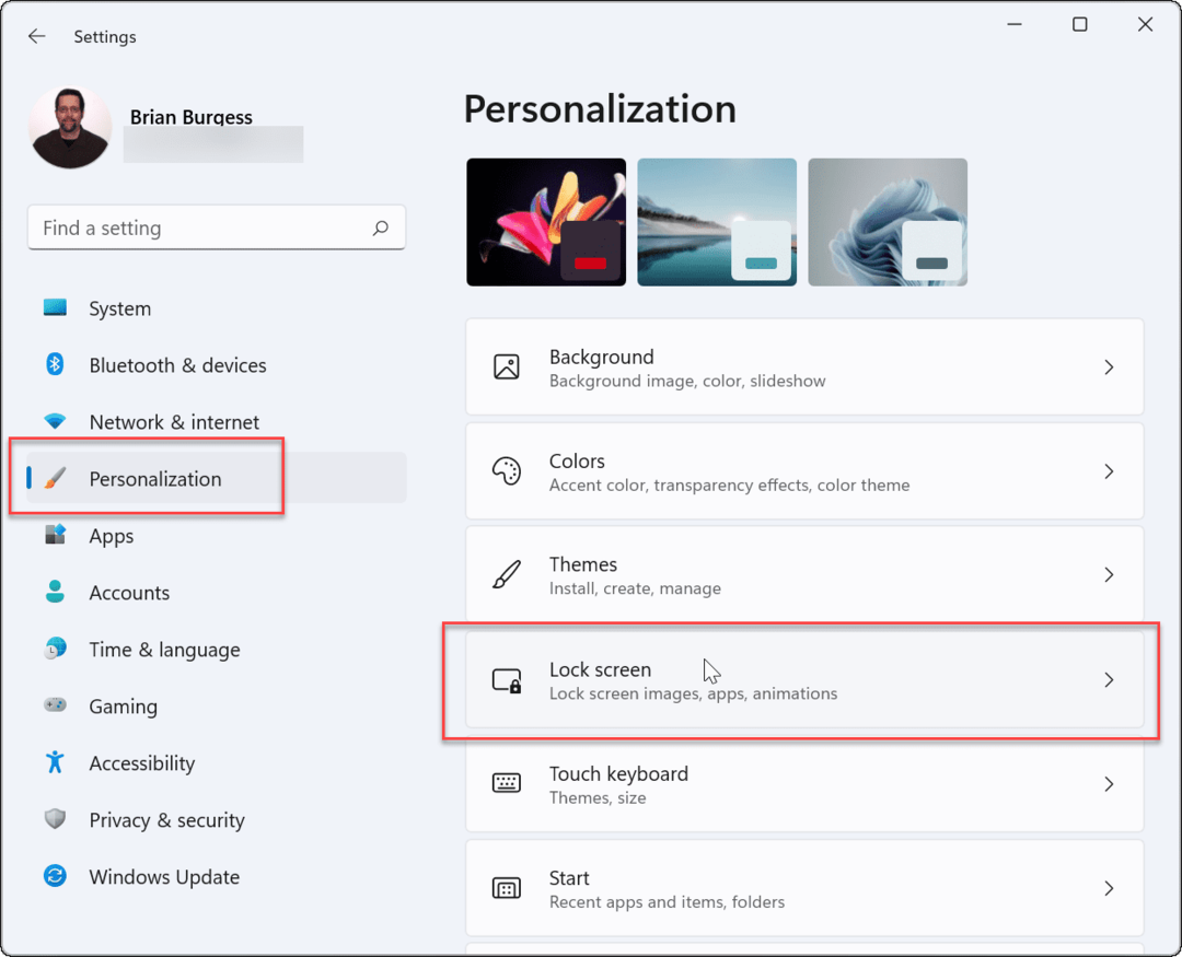 La personalizzazione usa gli screen saver di Windows 11