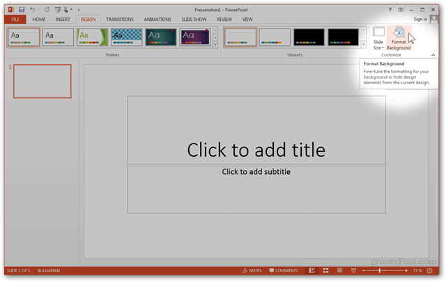Modello Office 2013 Crea Crea design personalizzato POTX Personalizza diapositive Tutorial Come progettare l'opzione Sfondo di formato