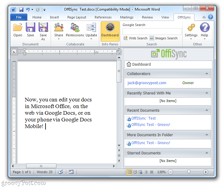 Modifica i tuoi documenti ovunque: OffiSync + Mobile Google Docs + Microsoft Word