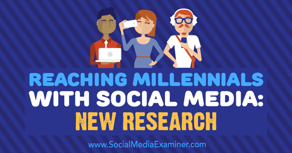 Raggiungere i millennial con i social media: nuova ricerca di Michelle Krasniak su Social Media Examiner.