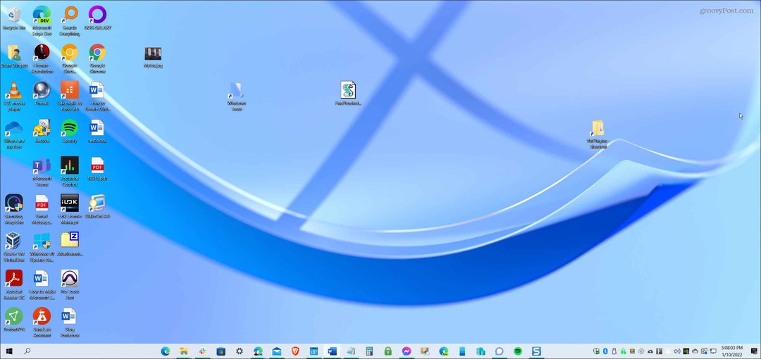 barra delle applicazioni centrale di Windows 10