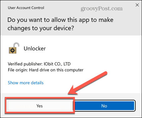 Windows consente le autorizzazioni iobit
