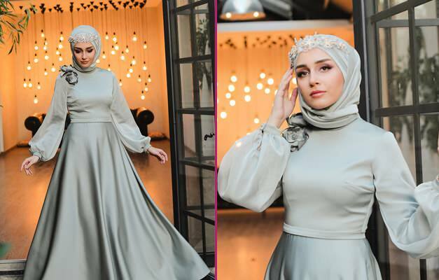 Gli abiti da sera più eleganti per le serate all'henné! Abito da sera hijab 2020