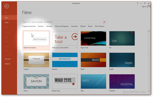 Modello di Office 2013 Crea Crea design personalizzato POTX Personalizza diapositive Tutorial Come svuotare la presentazione