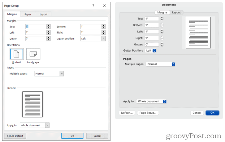 Margini personalizzati in Word su Windows e Mac