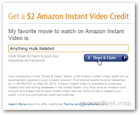Credito video Amazon di $ 2
