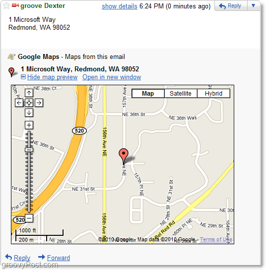 google maps in gmail 