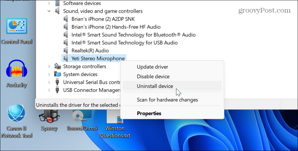 Ripristina impostazioni audio su Windows 11