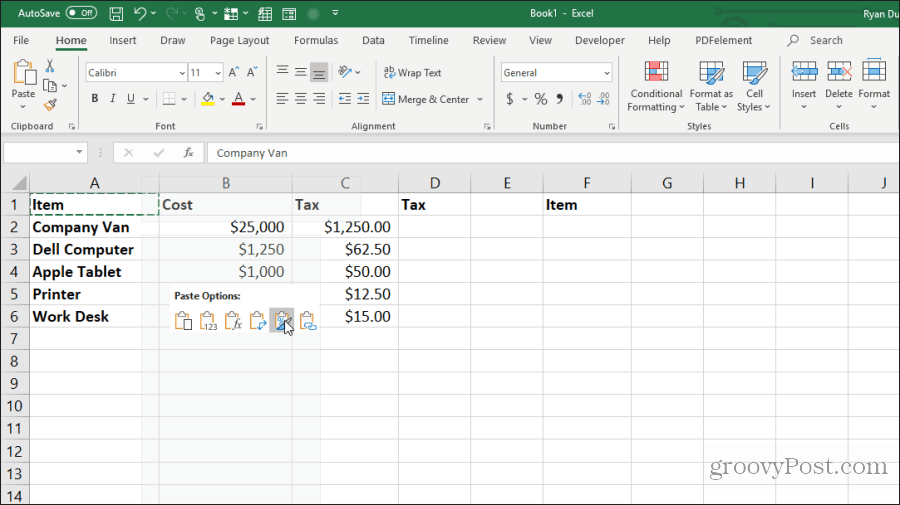 copia la formattazione in Excel