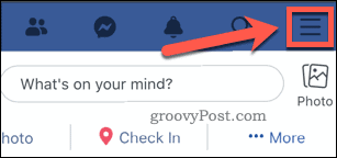 L'icona del menu dell'app di Facebook