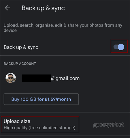 Backup e sincronizzazione di Google Foto