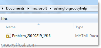 il file dei passaggi del problema di Windows 7 si troverà all'interno del file zip