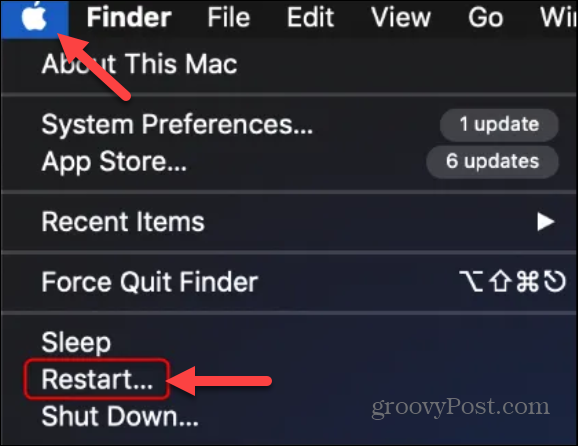 riavviare il computer Mac