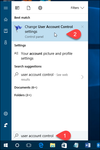 Apri Controllo account utente