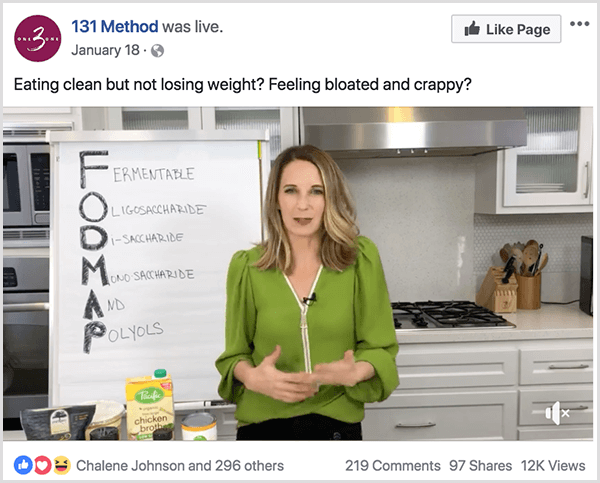 La pagina Facebook del Metodo 131 pubblica un video sul mangiare pulito.