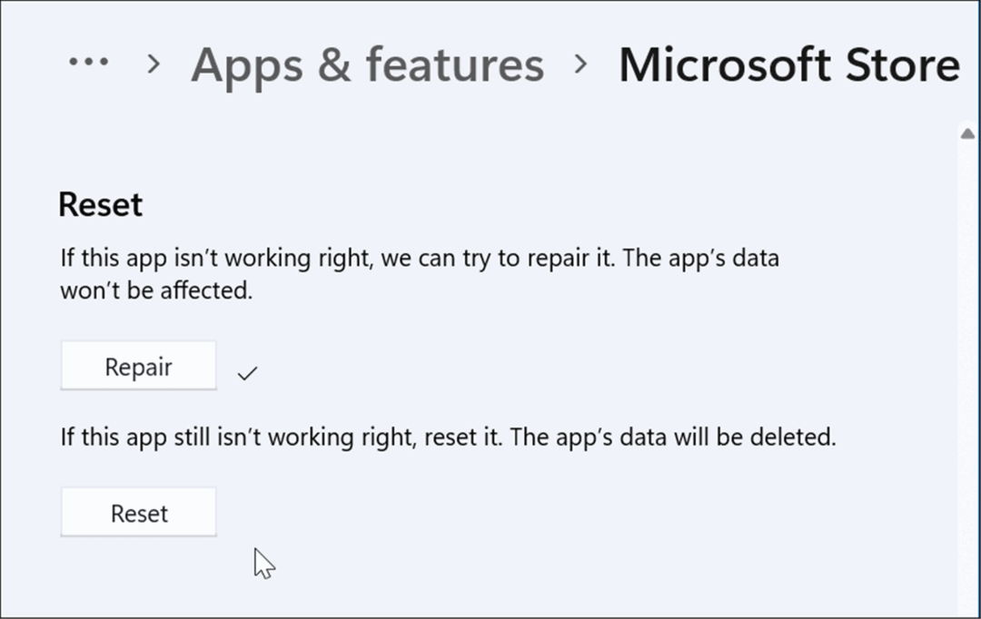 ripristinare o riparare l'app Microsoft Store non funzionante su Windows 11