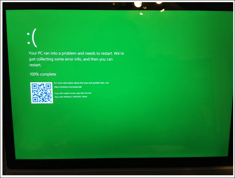 Microsoft presenta Green Screen of Death esclusivamente per Windows Insiders