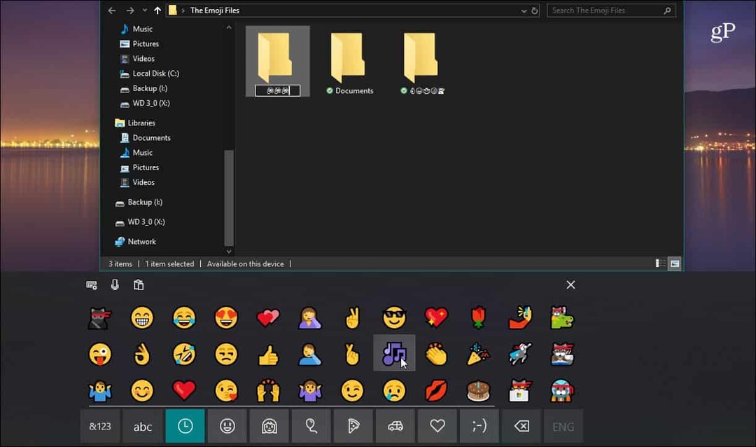 Tocca Tastiera Emoji File Explorer