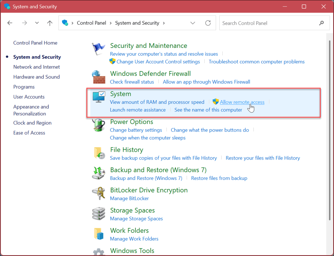 Disattiva Desktop remoto su Windows 11