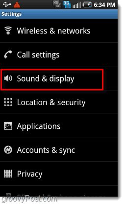 Impostazioni audio e display Android
