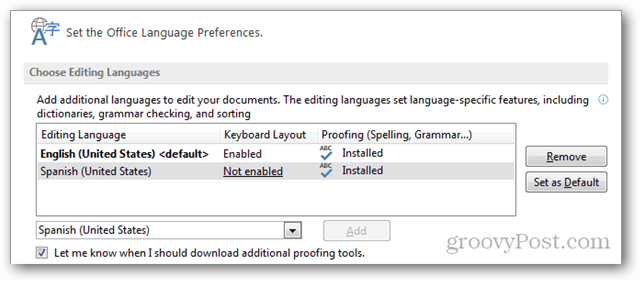 Come aggiungere altre lingue a Office 2013