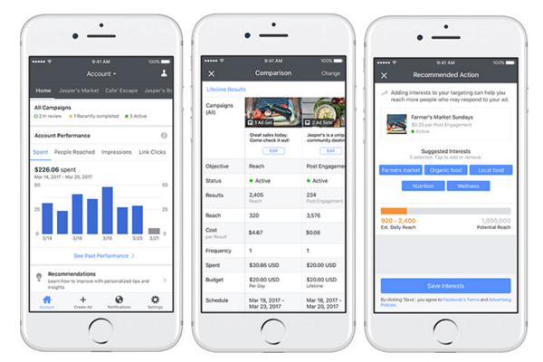 Facebook ha lanciato nuovi strumenti, ottimizzazioni e risorse per Ads Manager sui dispositivi mobili.