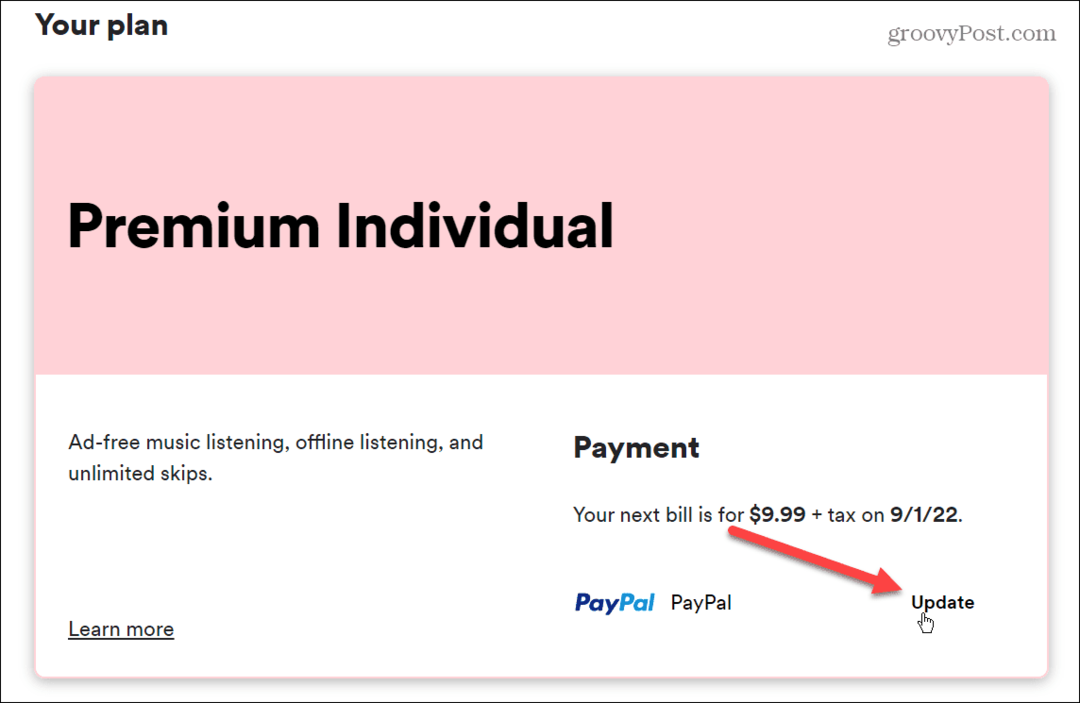 Come modificare il metodo di pagamento su Spotify