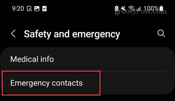 Aggiungi informazioni di emergenza 