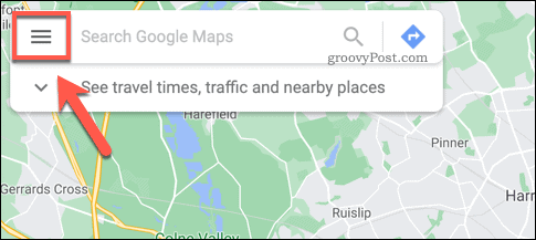 Icona del menu hamburger di Google Maps