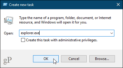 Crea una nuova finestra di dialogo per le attività nel Task Manager di Windows 10