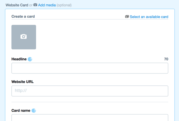 scheda del sito Web di Twitter