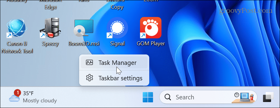 Task Manager sempre in primo piano 