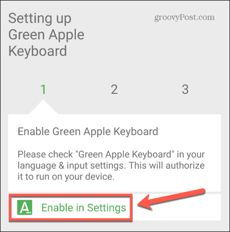 abilitazione tastiera mela verde nelle impostazioni