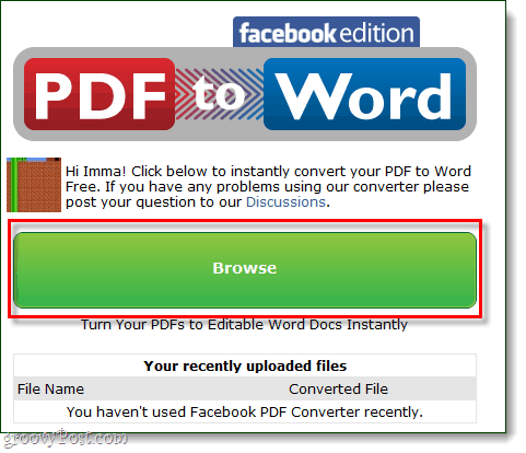 Sfoglia PDF da Word a Facebook