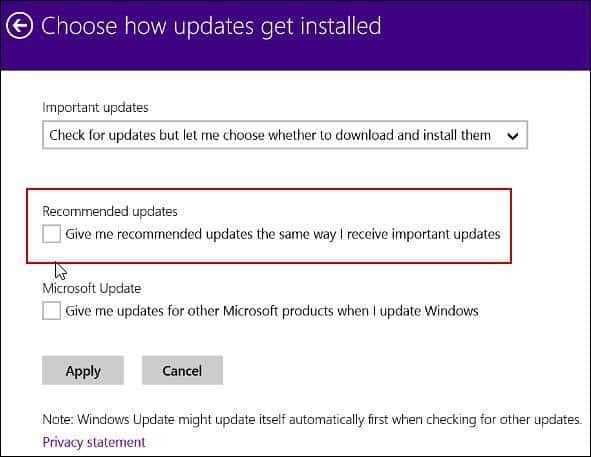 aggiornamenti di Windows 8-1