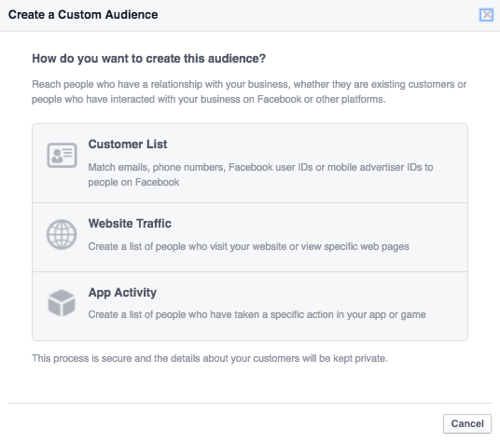 Facebook carica il database dei clienti