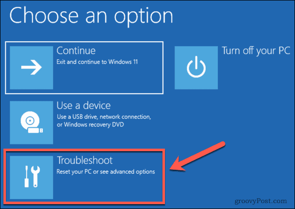 risoluzione dei problemi di Windows 11