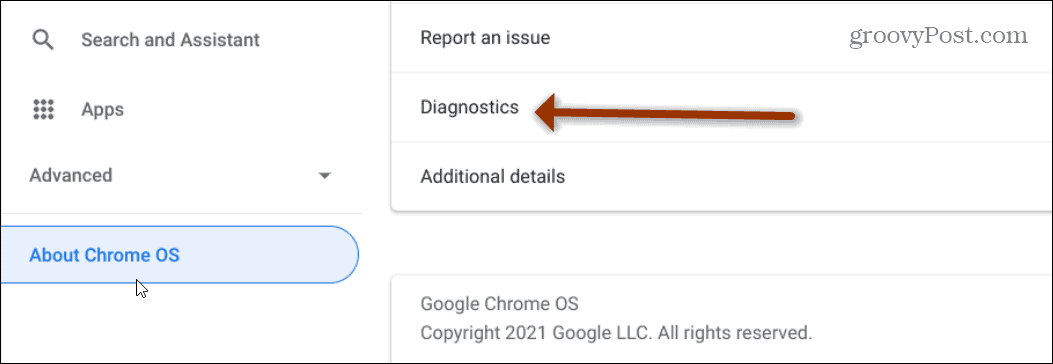 Diagnostica Chromebook