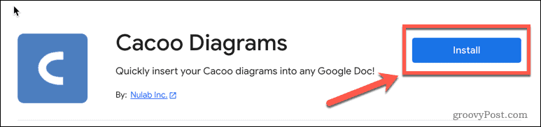 Installazione del componente aggiuntivo cacoo in Google Docs