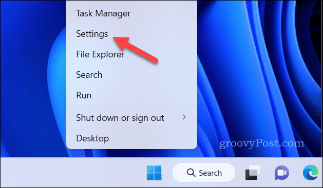 Apri il menu Impostazioni su Windows 11