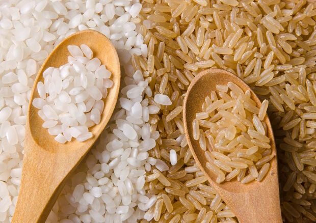 riso integrale con riso bianco
