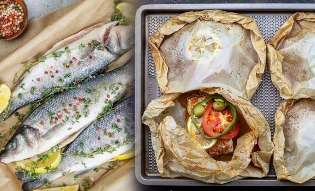 Ricetta pesce persico su carta! Come cucinare il branzino su carta? Trucchi di pesce persico su carta MasterChef